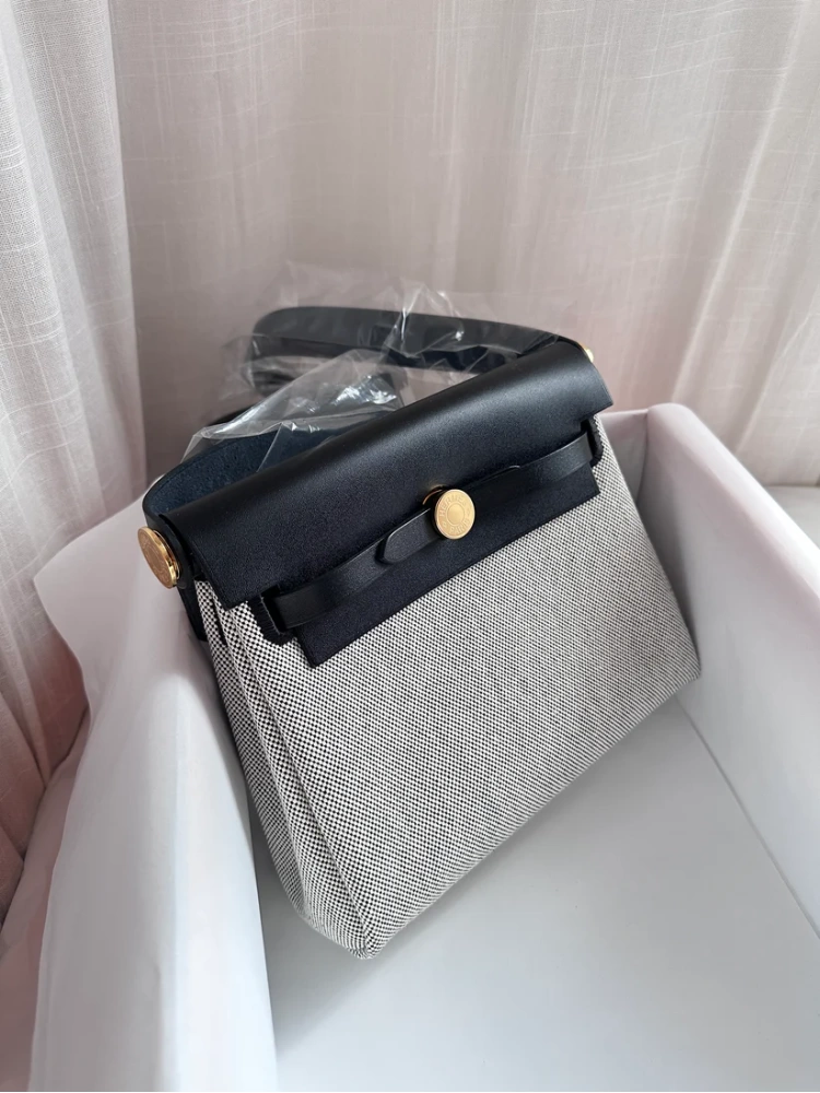 MINI HERBAG Ecru/Black GHW